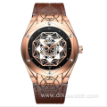 Swiss tevise T821 new automatic mechanical men's watch spider pattern belt waterproof leather wristwatches